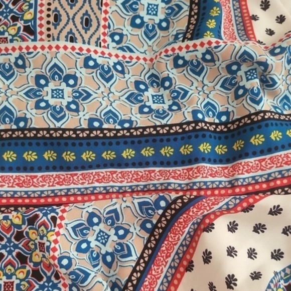 Dana Buchman Blue Bands Patchwork Dress Size 12 - Picture 8 of 10